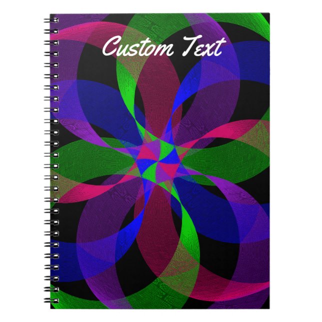 Caderno Espiral Notebook Híbrido Geométrico 2D 3D (Frente)