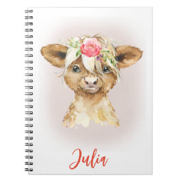 Caderno Espiral Notebook Highland Cow