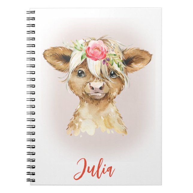 Caderno Espiral Notebook Highland Cow (Frente)