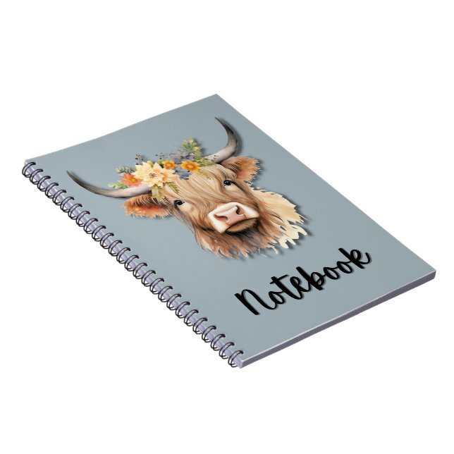 Caderno Espiral Notebook Highland Cow (Lado Direito)
