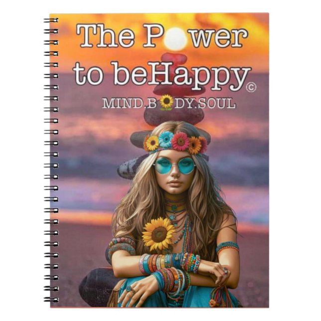 CADERNO ESPIRAL NOTEBOOK HIPPIE-THEMED (Frente)