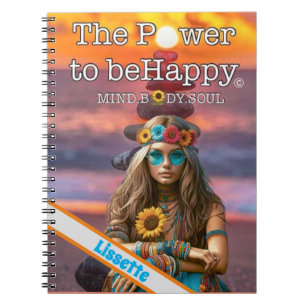 CADERNO ESPIRAL NOTEBOOK HIPPIE-THEMED - NOME PERSONALIZADO