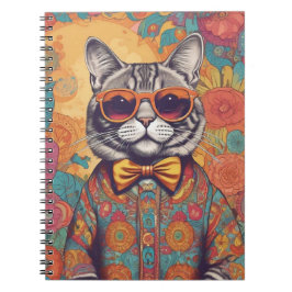 Caderno Espiral Notebook Hipster Cat Spiral