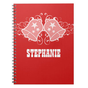 Caderno Espiral Notebook Holiday Bells and Swirls, Vermelho
