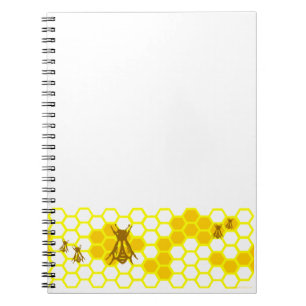 Caderno Espiral Notebook Honey Bee Honeycomb