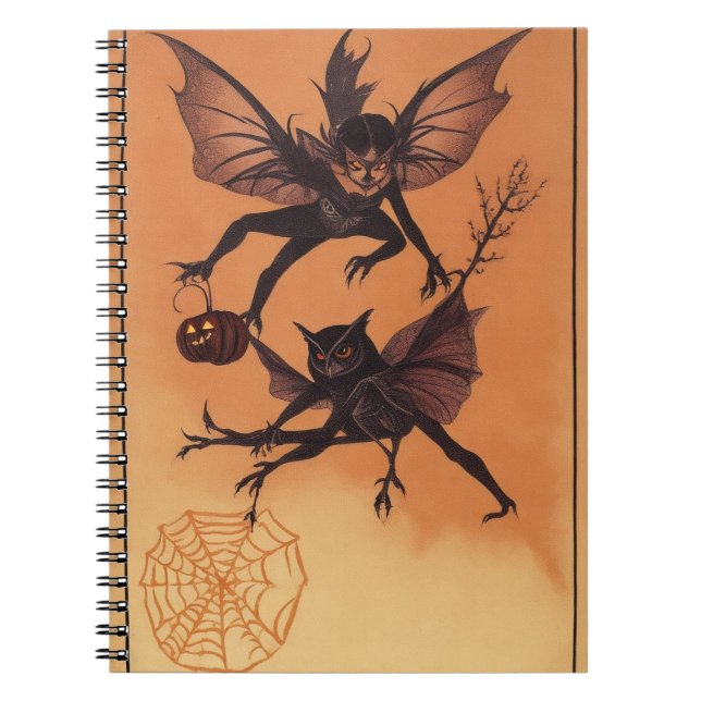 Caderno Espiral Notebook Hunted Forest Dreams Owl para o Dia das B (Frente)