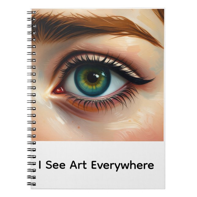 Caderno Espiral Notebook I see Art artistic eye gift (Frente)