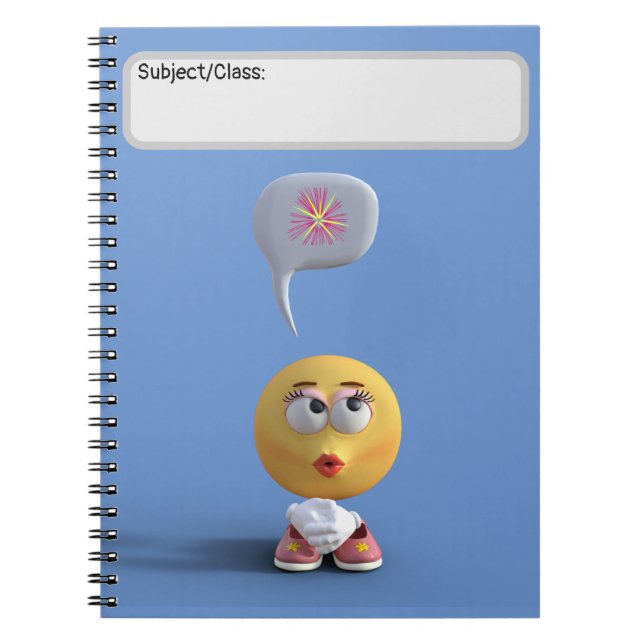 Caderno Espiral Notebook "Idea Emoji" (Azul) (Frente)