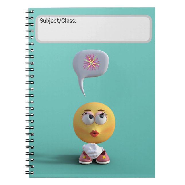 Caderno Espiral Notebook "Idea Emoji" (Teal) (Frente)
