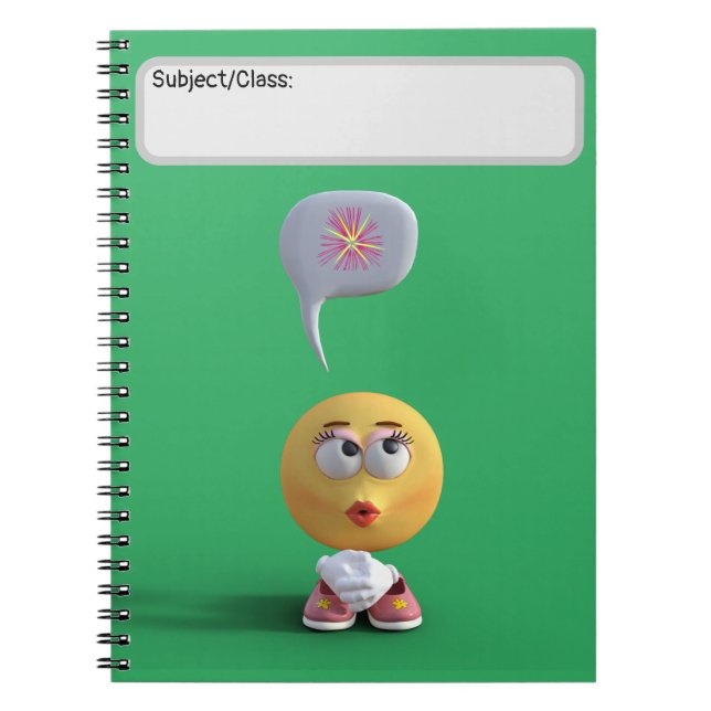 Caderno Espiral Notebook "Idea Emoji" (verde) (Frente)