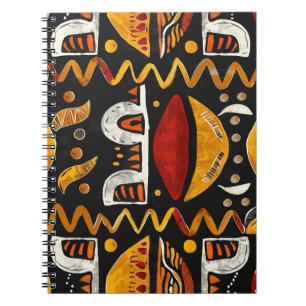 Caderno Espiral Notebook Impressão Tribal Africano
