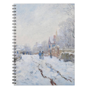 Caderno Espiral Notebook impressionista da Snowy Village Street