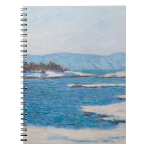 Caderno Espiral Notebook Impressionista de Inverno Costeiro Azul I