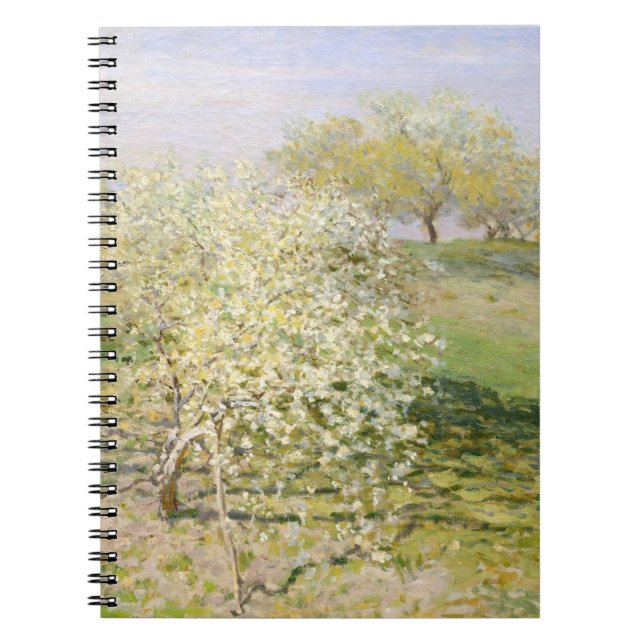 Caderno Espiral Notebook Impressionista do Pomar de Flor primavera (Frente)