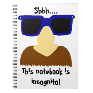 Caderno Espiral Notebook Incognito Mustache & Glass
