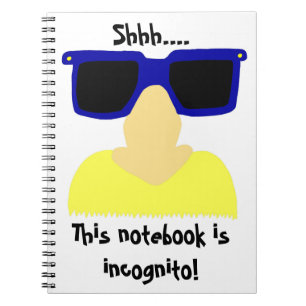 Caderno Espiral Notebook Incognito Mustache & Glass
