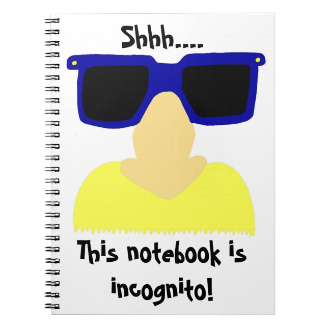 Caderno Espiral Notebook Incognito Mustache & Glass (Frente)
