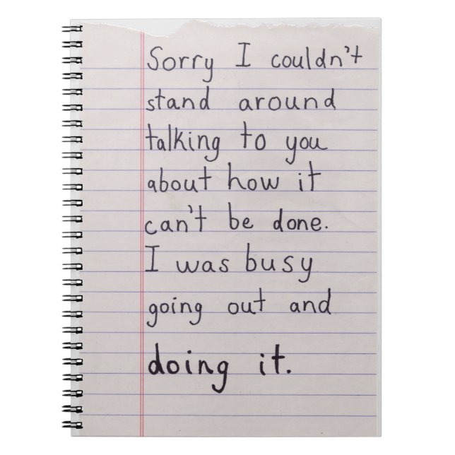 Caderno Espiral Notebook Indo e Fazendo isso (Frente)