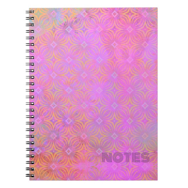Caderno Espiral Notebook Infinity Star Mixed Media Quente Pink (Frente)