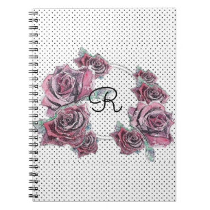Caderno Espiral Notebook inicial para mulheres com pontas de água