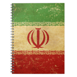 Caderno Espiral Notebook Iran Flag Vintage Design