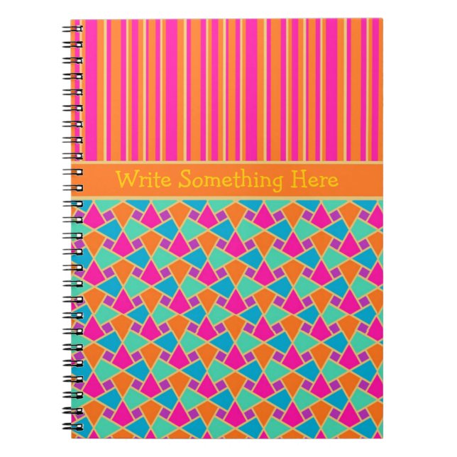 Caderno Espiral Notebook islâmico brilhante e stripes (Frente)