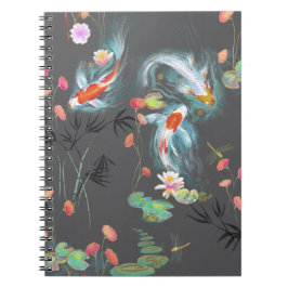 Caderno Espiral Notebook japonês de carvão para jardim de água