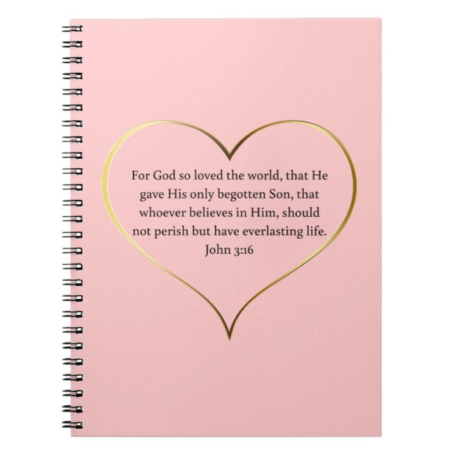 Caderno Espiral Notebook John 3:16 Espiral (Frente)