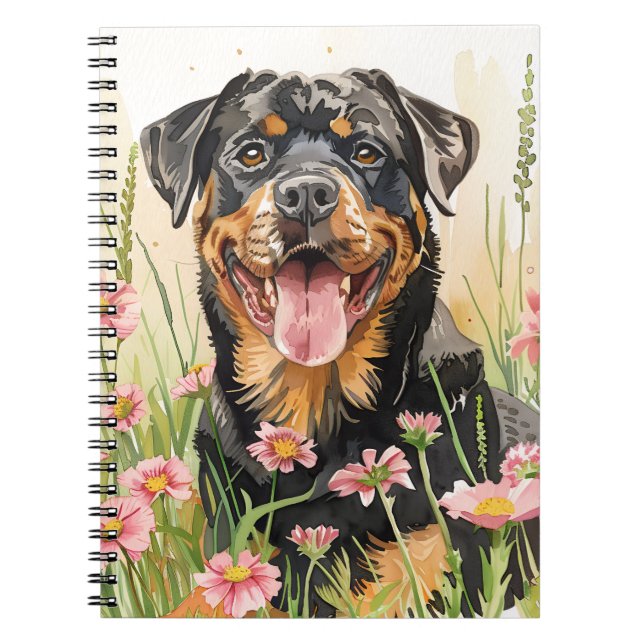 Caderno Espiral  Notebook / Journal – Rottweiler Notebook (Frente)