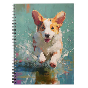 Caderno Espiral Notebook Joyful Corgi Splash