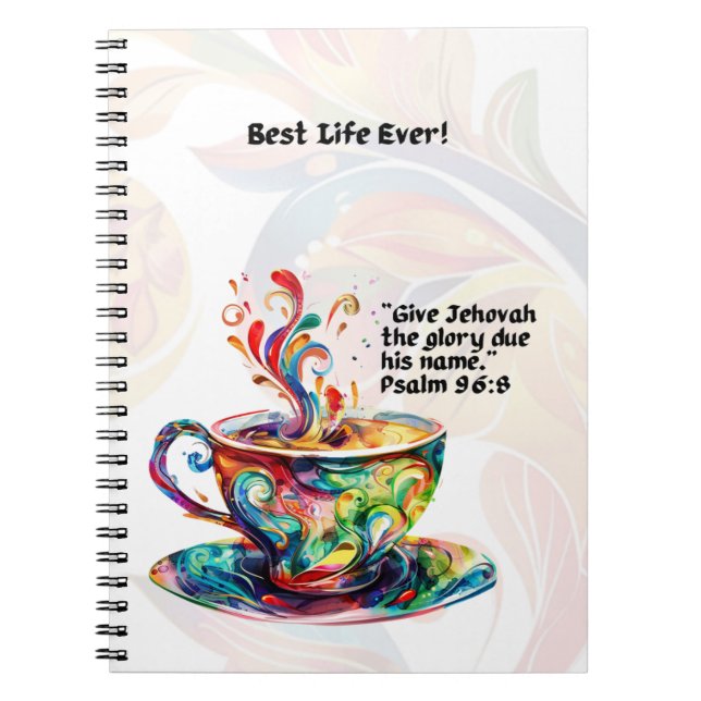 Caderno Espiral Notebook JW "Best Life Ever" e texto de 2025 anos (Frente)