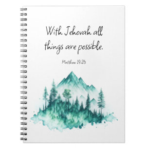 Caderno Espiral Notebook JW, Matthew 19:26   JW