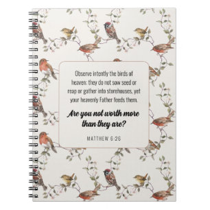 Caderno Espiral Notebook JW, Matthew 6:26 JW