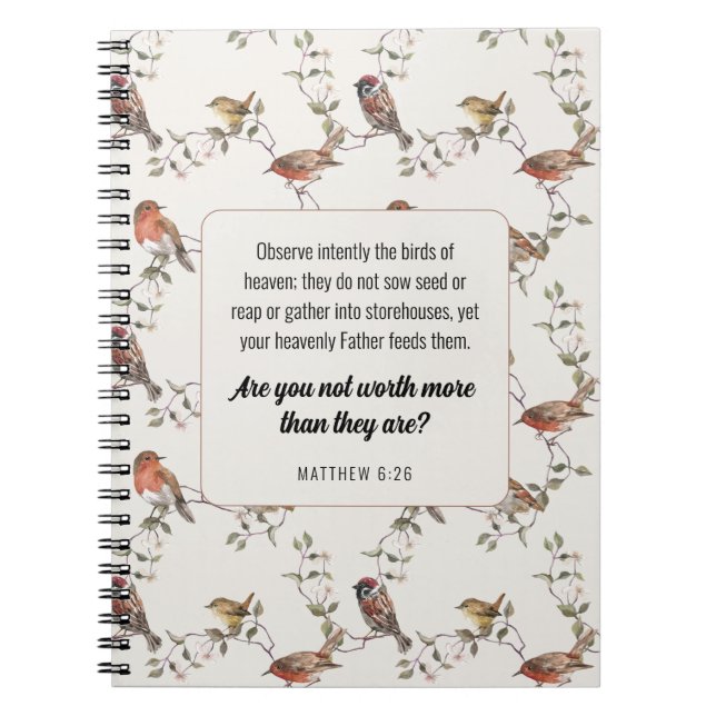Caderno Espiral Notebook JW, Matthew 6:26 | JW (Frente)