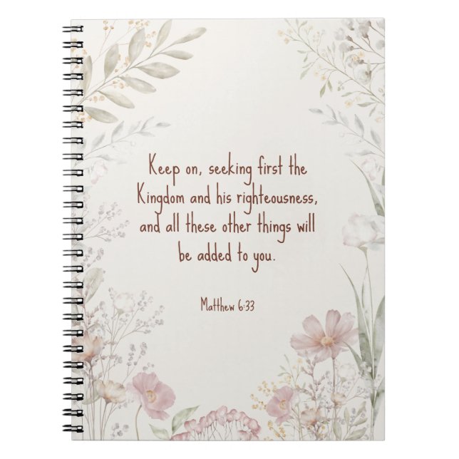 Caderno Espiral Notebook JW, Matthew 6:33 | JW (Frente)