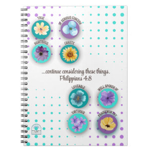 Caderno Espiral Notebook JW - Philippians 4:8