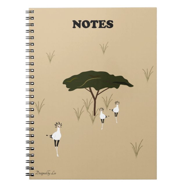 Caderno Espiral Notebook Kalahari Safari com aves selvagens (Frente)