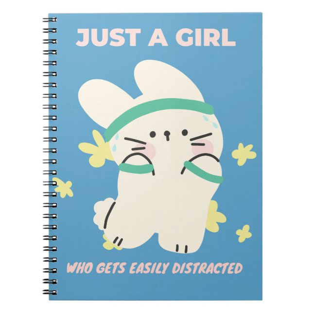 Caderno Espiral Notebook Kawaii - Apenas uma menina (Frente)