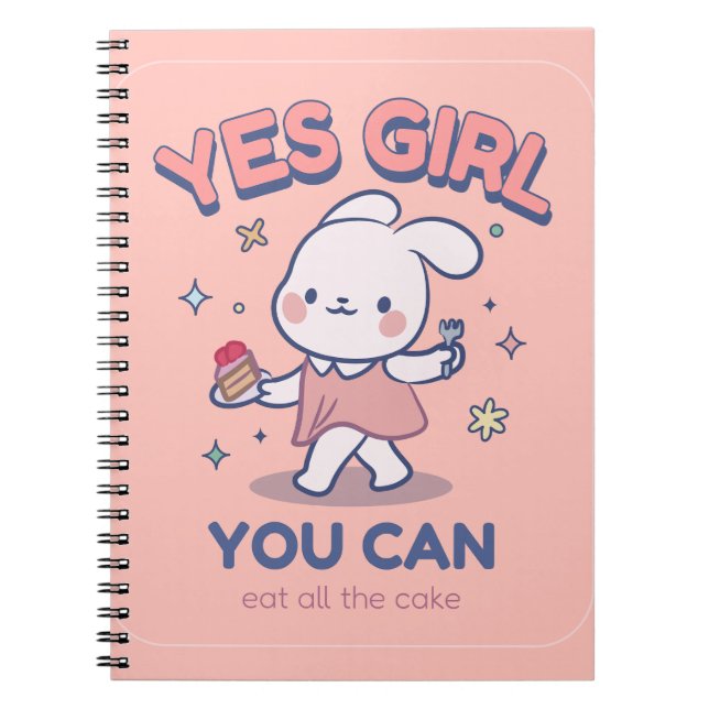Caderno Espiral Notebook Kawaii bonito - Sim Garota! (Frente)