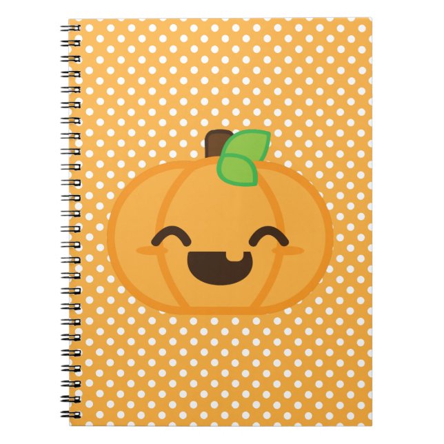 Caderno Espiral Notebook Kawaii Jack O Lanterna Pumpkin (Frente)