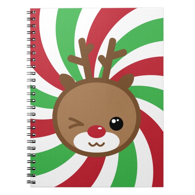 Caderno Espiral Notebook Kawaii Reindeer (Frente)