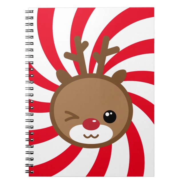 Caderno Espiral Notebook Kawaii Reindeer (Frente)