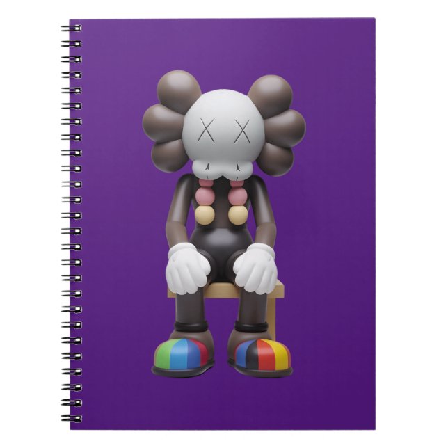 Caderno Espiral Notebook KAWS em repouso - Impressão frontal exclu (Frente)