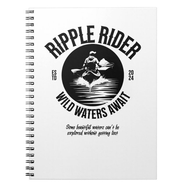 Caderno Espiral Notebook Kayaking Black and White (Frente)