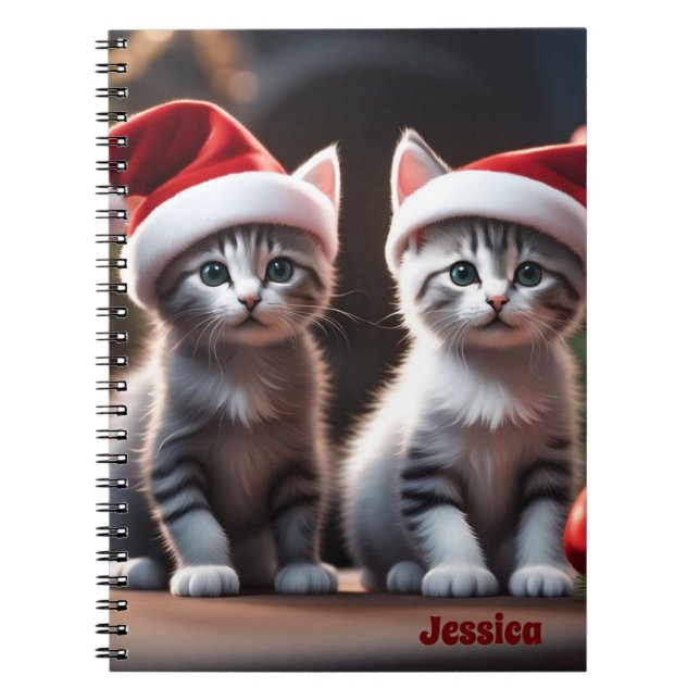 Caderno Espiral Notebook Kitten Natal (Frente)