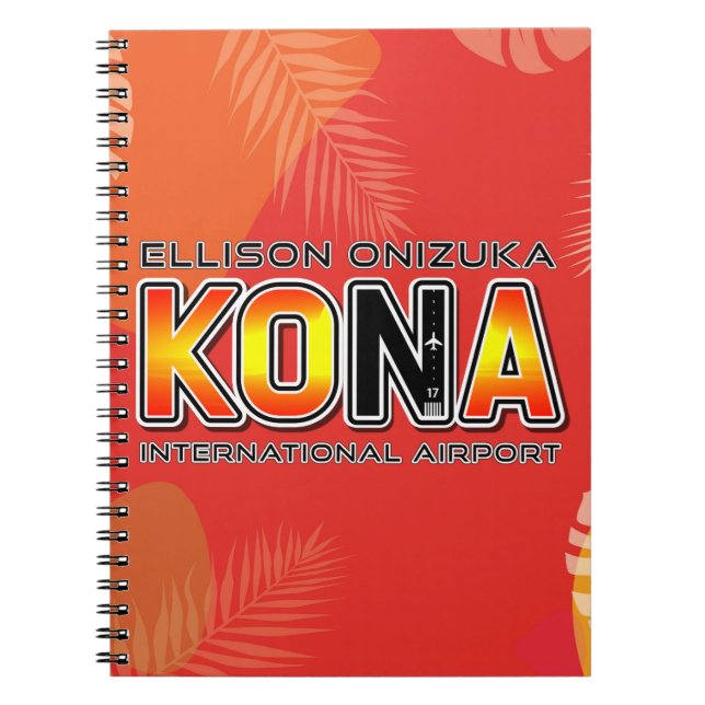 Caderno Espiral Notebook Kona International Airport Code (KOA) (Frente)