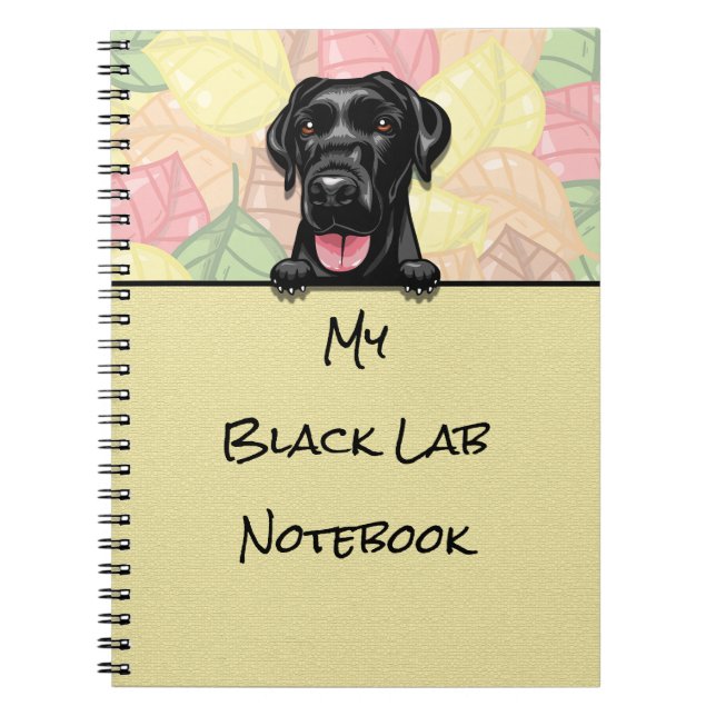 Caderno Espiral notebook Labrador Preto e Bonito de Pequim (Frente)