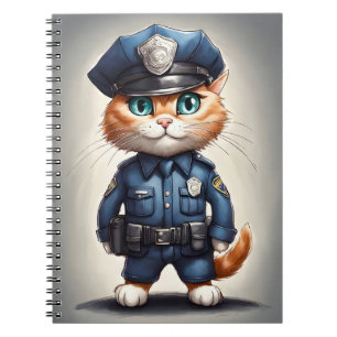 Caderno Espiral Notebook Laranja Tabby Cat Policial Foto Espiral