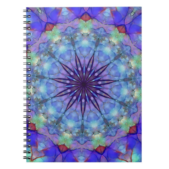 Caderno Espiral Notebook Lavanda Starburst Mandala (Frente)