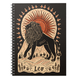 Caderno Espiral Notebook Leo Celestial Zodiac Art